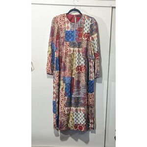 Zara Trafaluc Collection Patchwork Boho Prairie Midi Dress XS